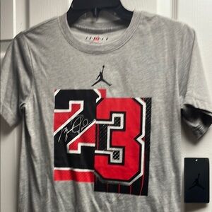 Jordan Red and Gray Number 23 Tee